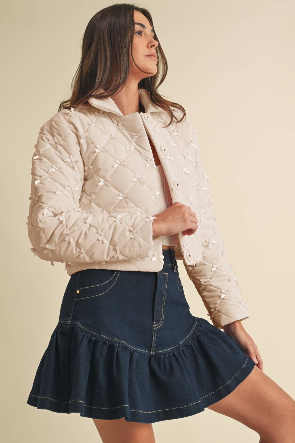 LJ1662 Bow Puffer Jacket