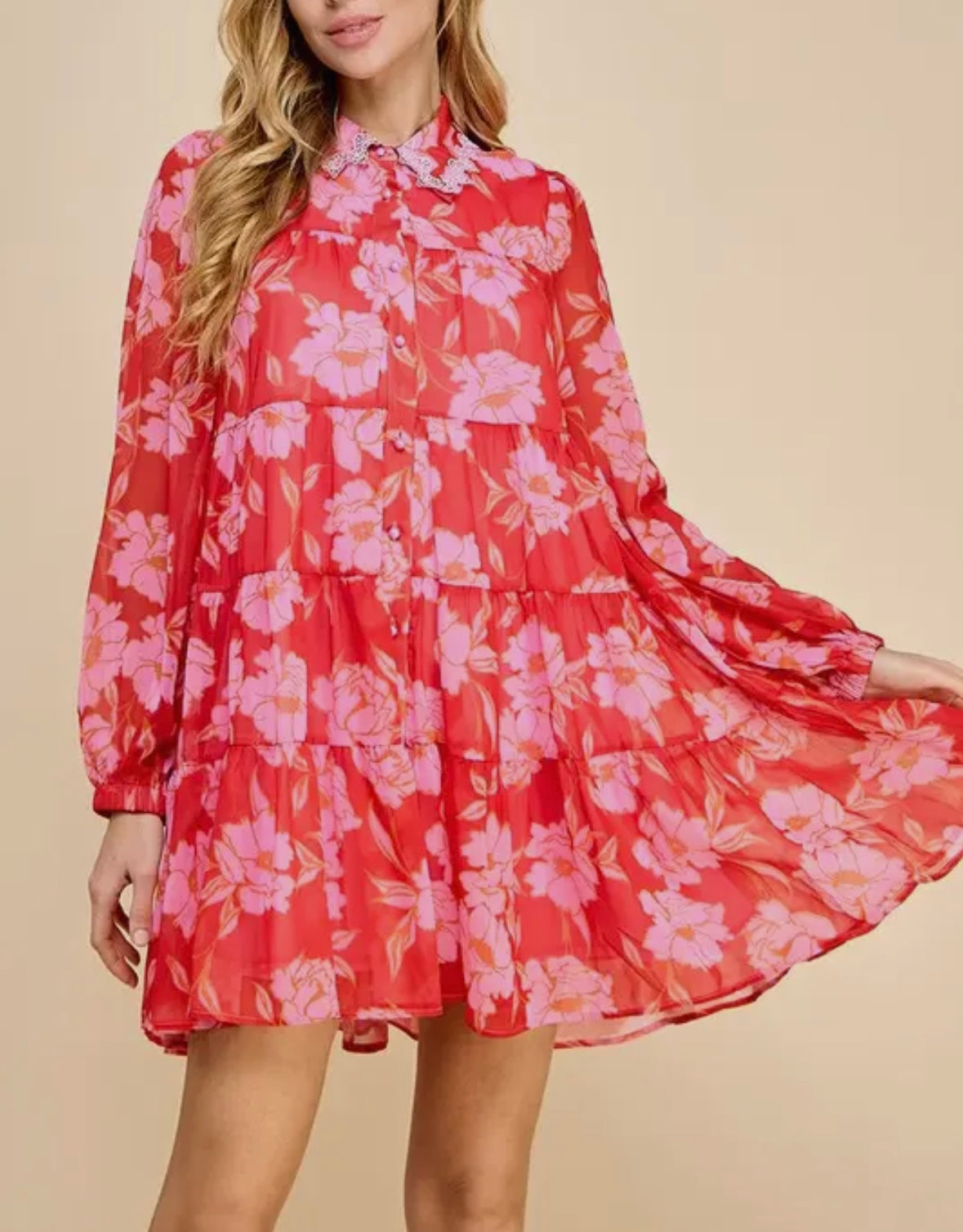 Pink & Red Dress