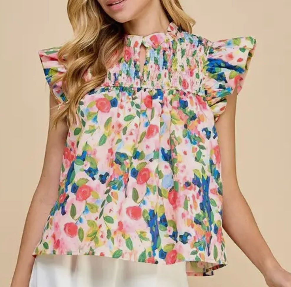 Color Ruffle Top