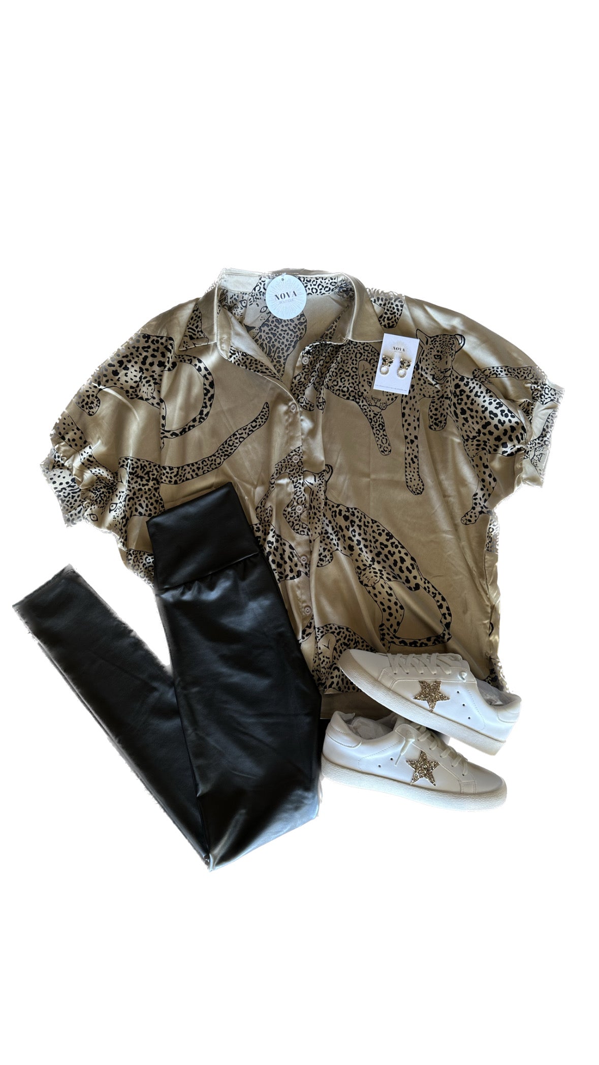 Leopard Button Up Top