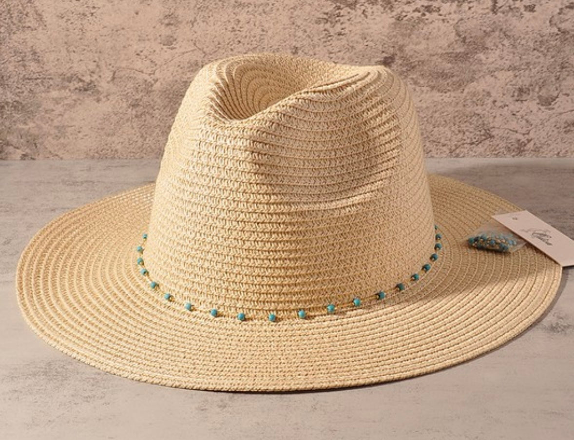 Aqua Bead Beach Hat