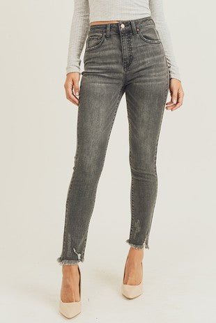 High Rise Skinny Gray/Black Jean