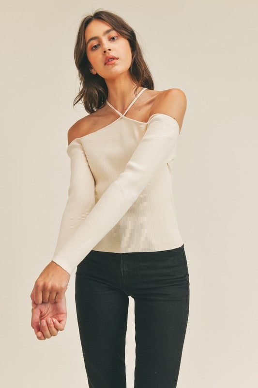 Cold Shoulder Sweater Top
