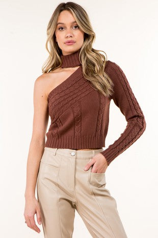 Brown Knit Sweater Top