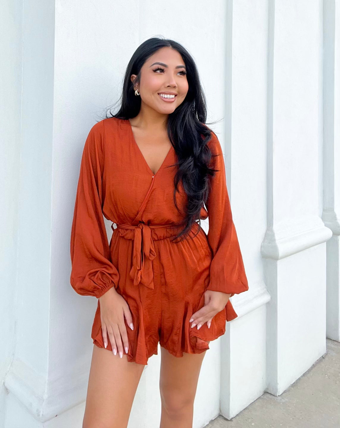 Rust Satin Romper