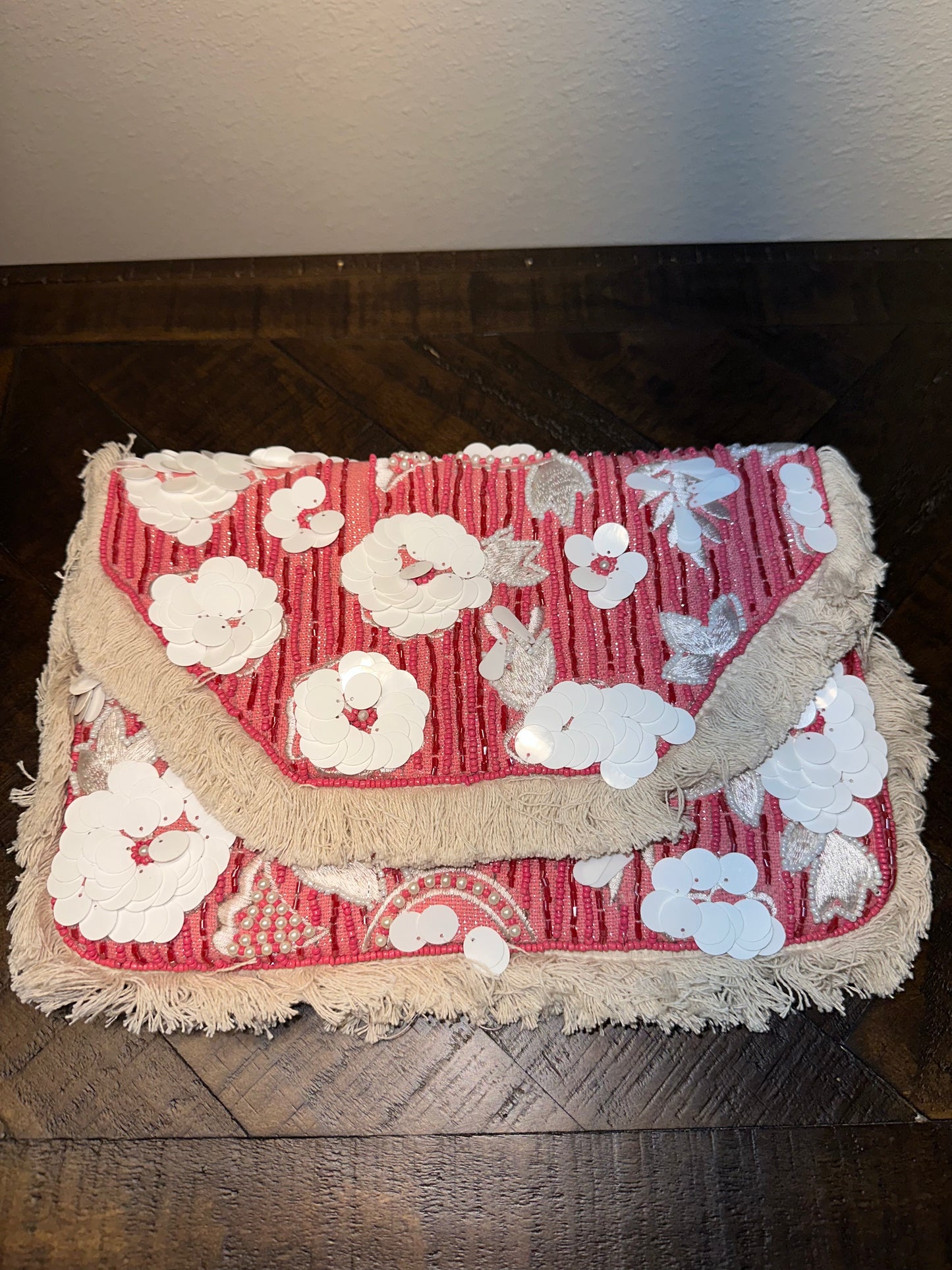 Pink Floral Clutch