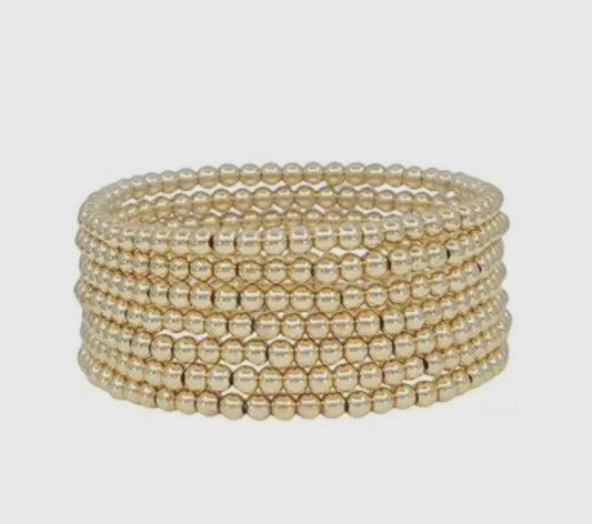 Gold Beaded Stretch Bracelets