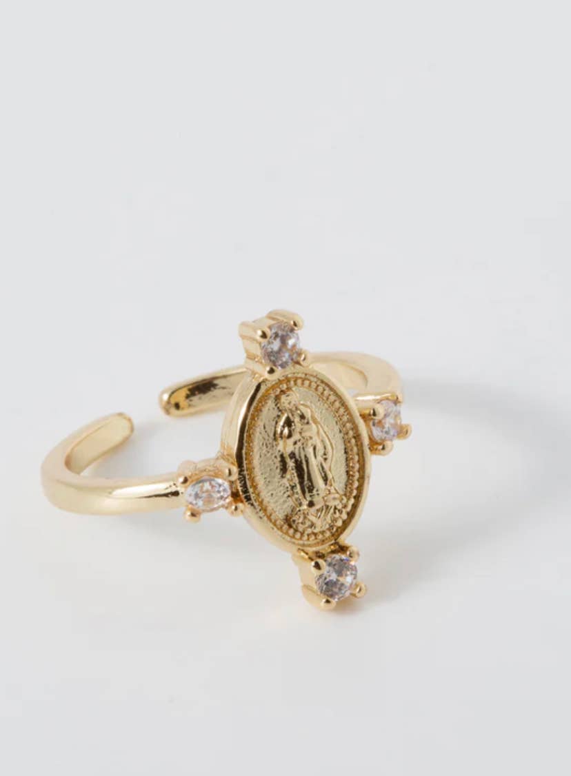 Virgin Mary CZ Ring